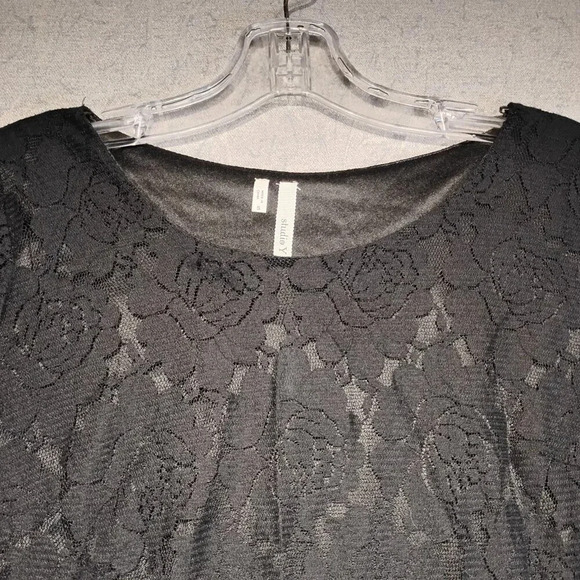Studio Y Women's Black Long Sleeve Lined Lace Dress  Scoop Neck Size Small - Picture 2 of 10